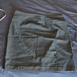 Reitmans Charcoal Pencil Skirt with Side Button Trim